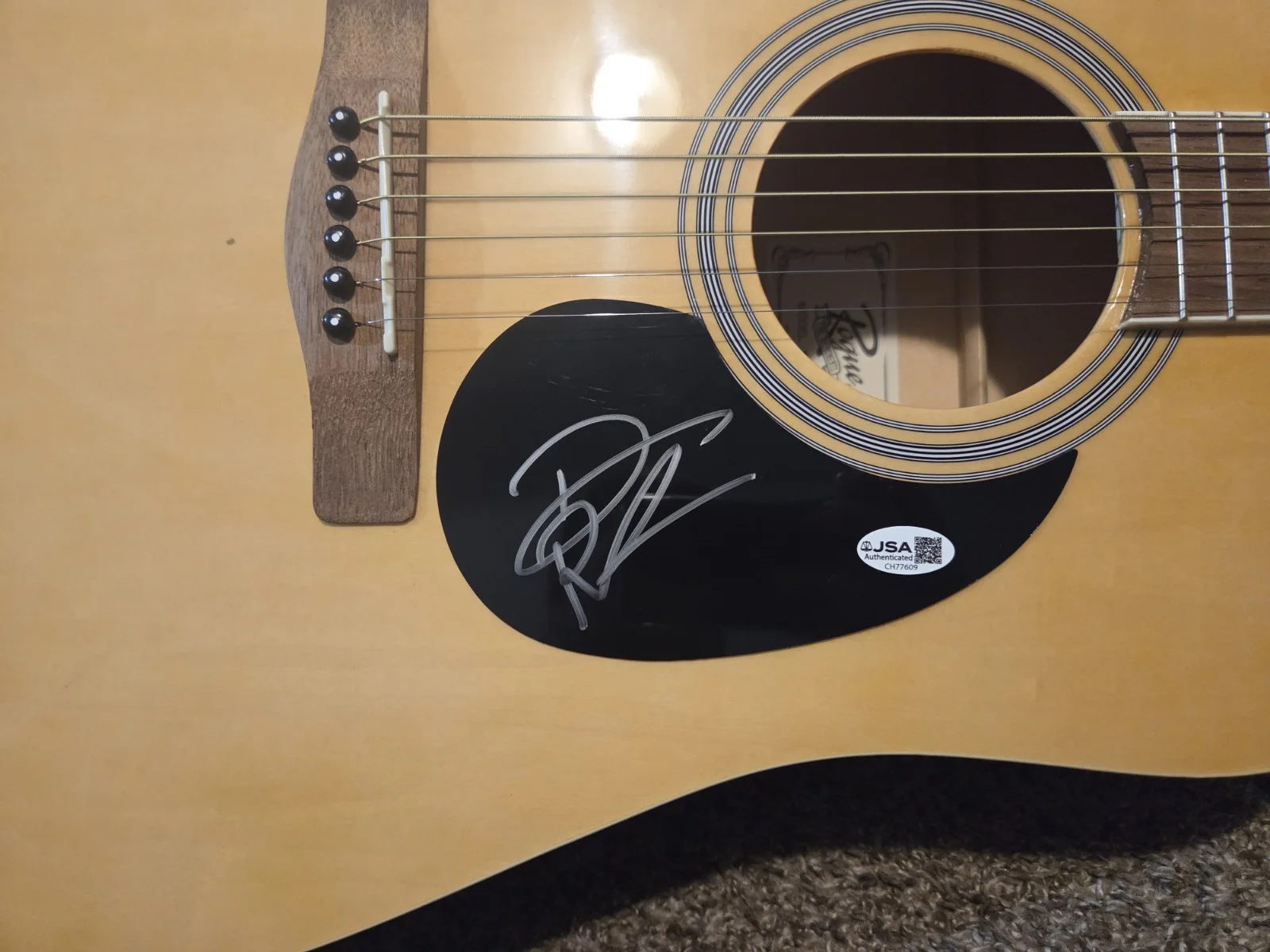 Drew Parker The Runway Camouflage Cowboy Doin' This Autographed Rogue Guitar JSA, изображение 2