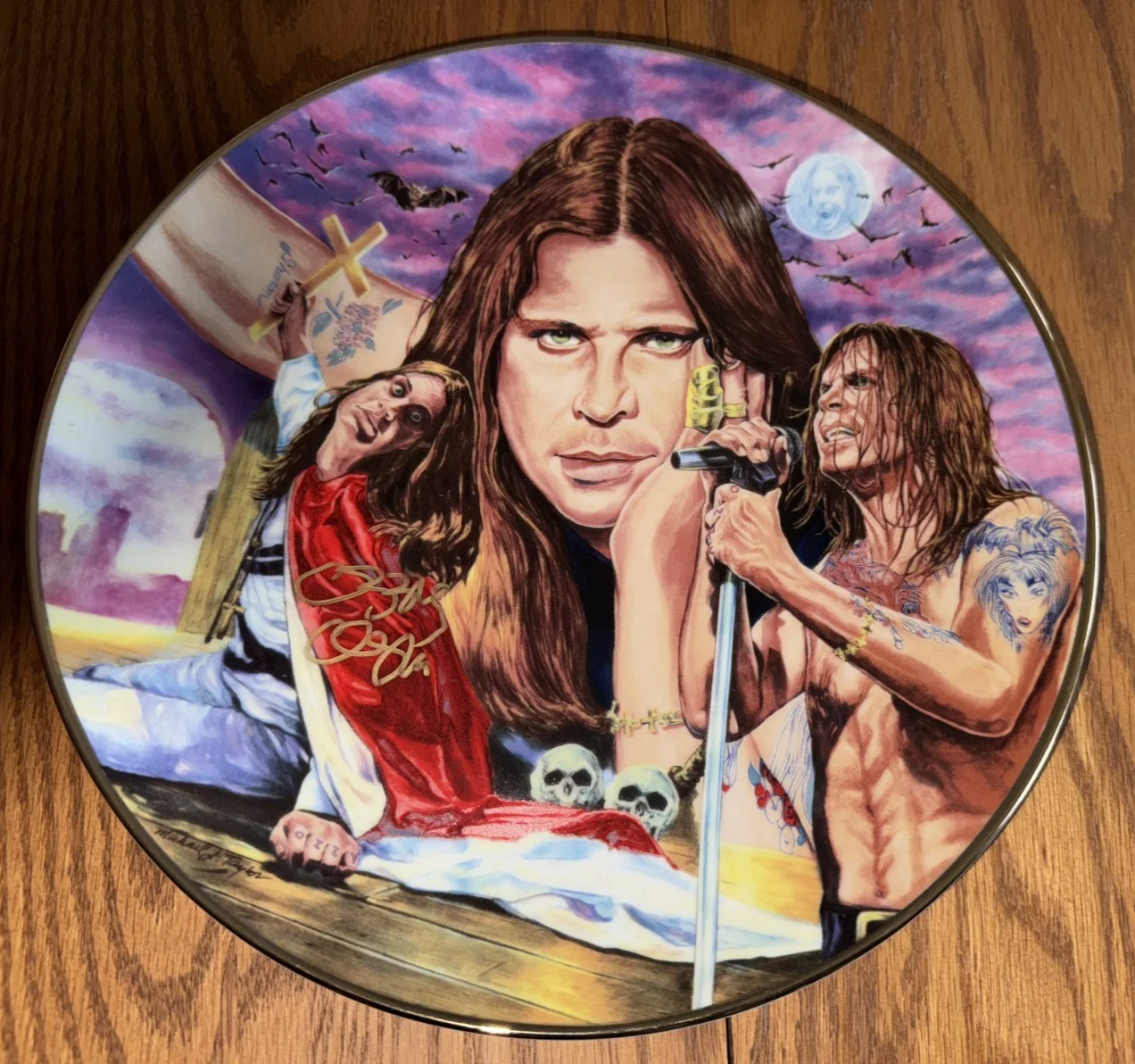 Ozzy Osbourne — Ozzy Osbourne 1999 Gartlan Signed PLATE 10.5" 246/1999 Personally Autographed