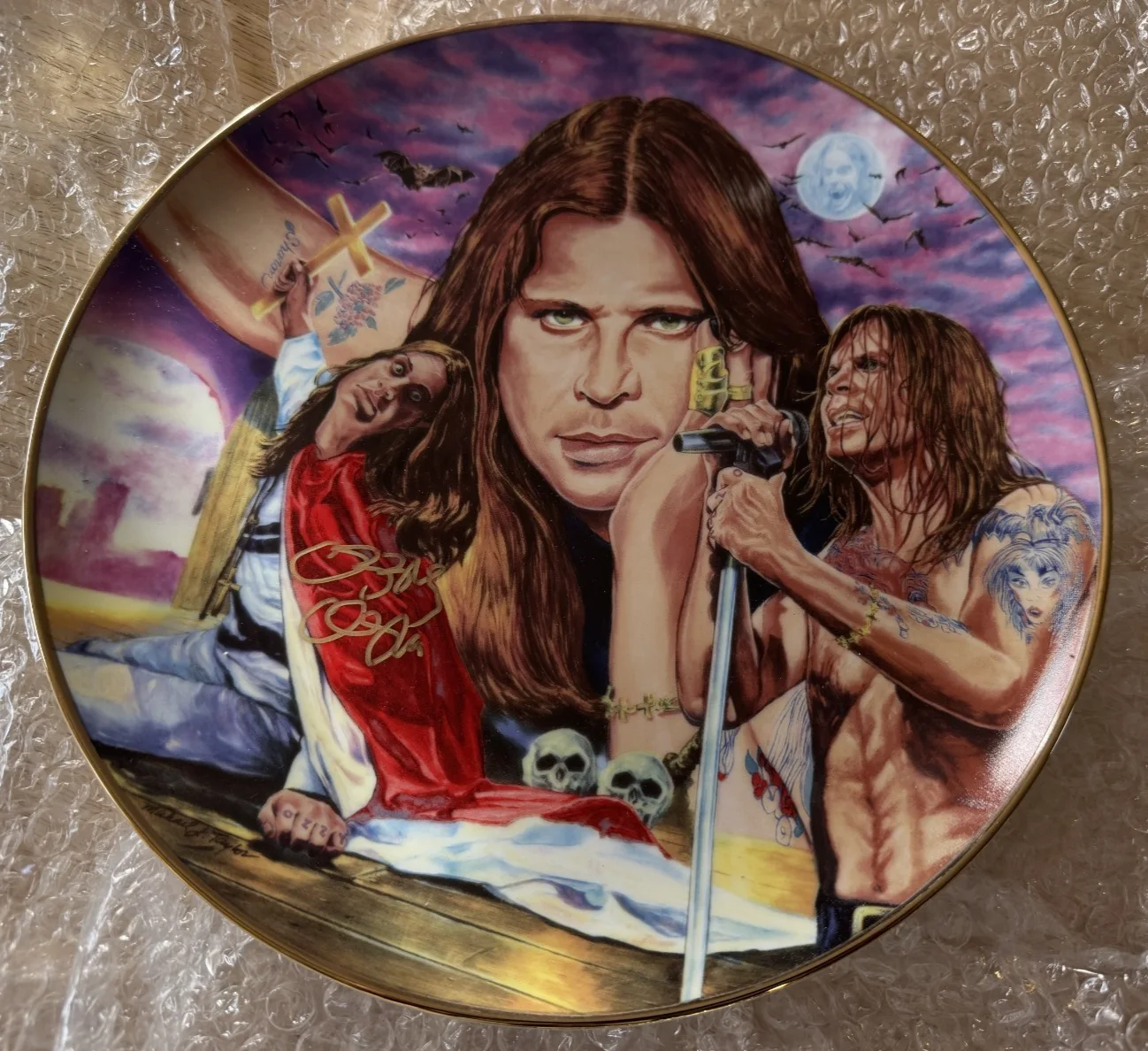 Ozzy Osbourne — Ozzy Osbourne 1999 Gartlan Signed PLATE 10.5" 246/1999 Personally Autographed, image 2