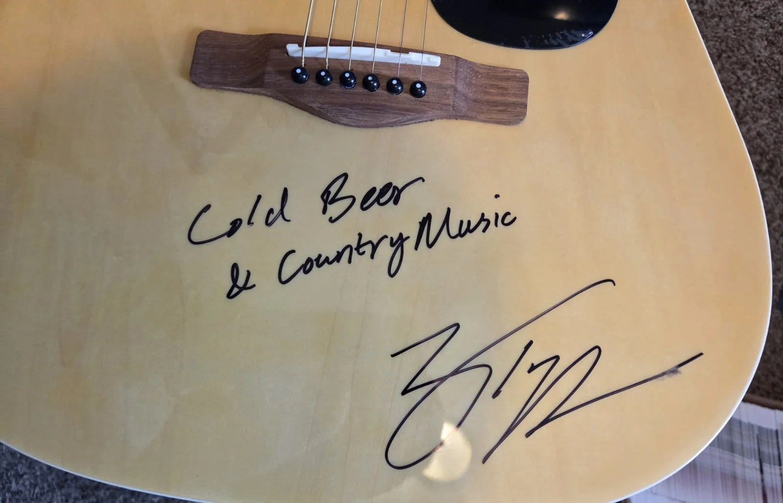 Zach Top I Never Lie Cold Beer & Country Music Autographed Rogue Guitar JSA, image 3