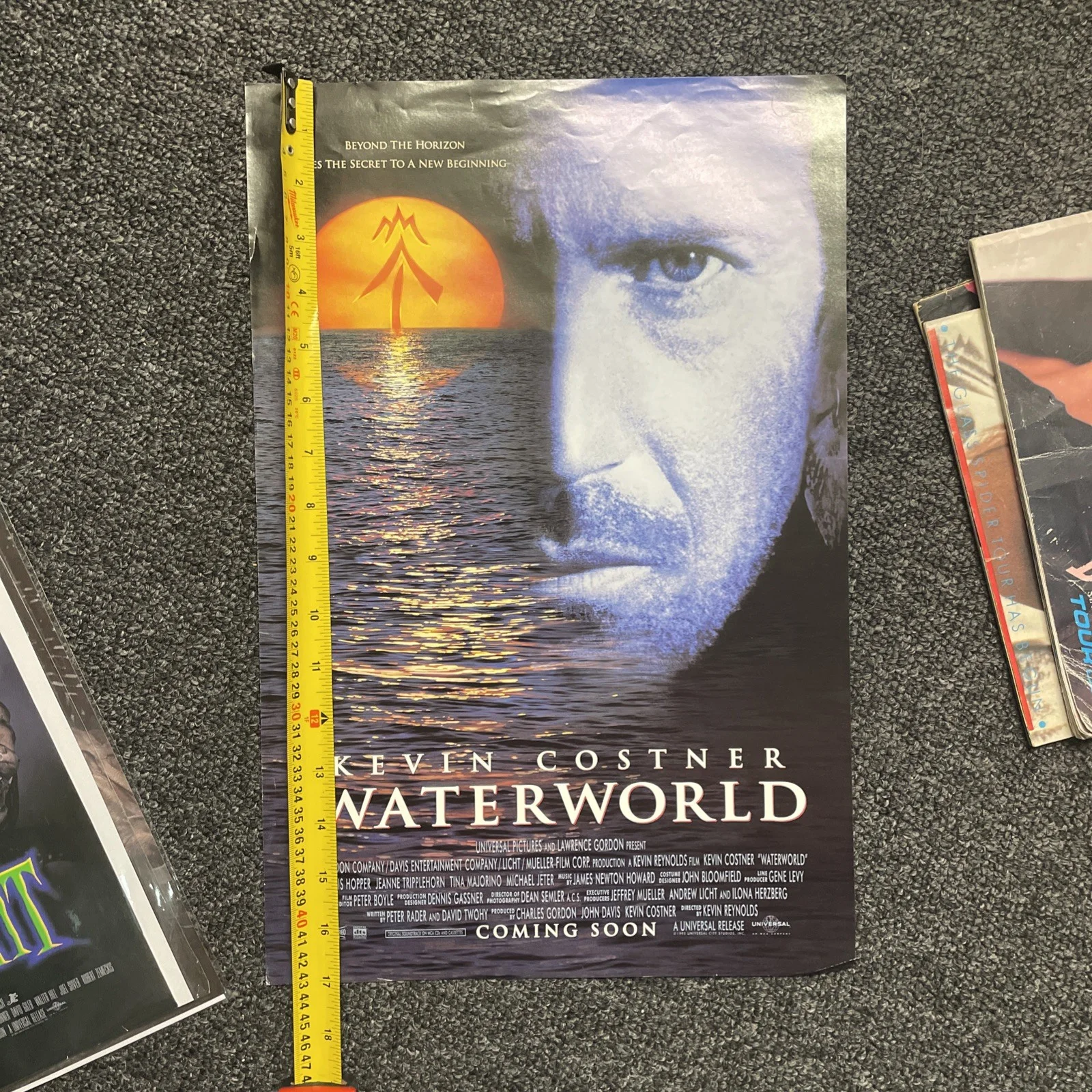 Waterworld 1995 Original USA print theatre poster 11" x 17" - Kevin Costner, изображение 2