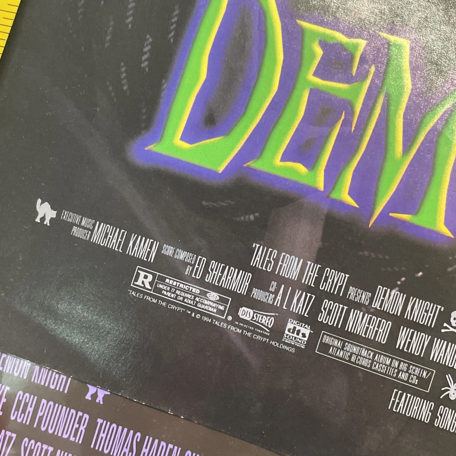 Tales From The Crypt Demon Knight Original Movie Theatre Poster 11" x 17" 1994, изображение 3