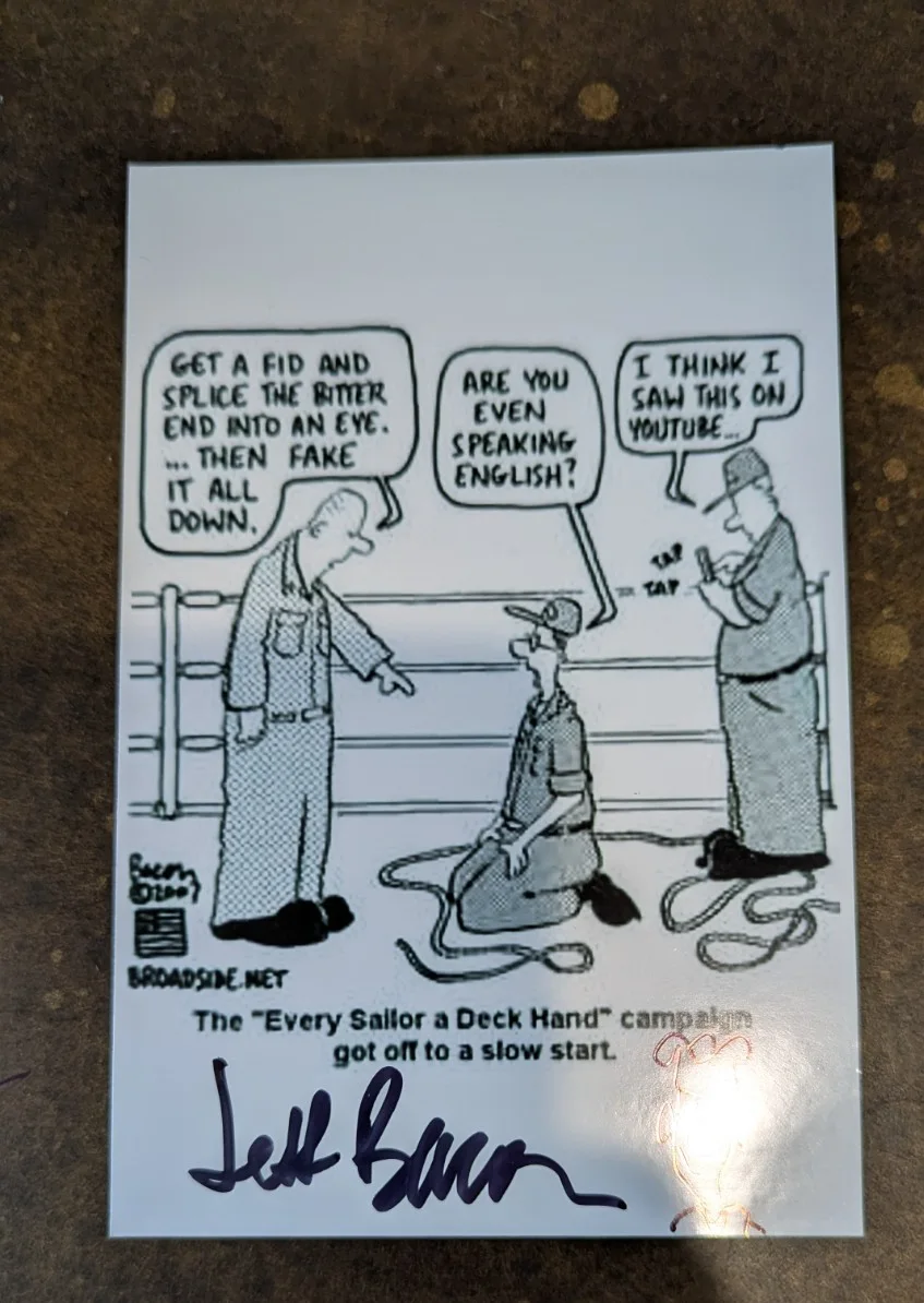Jeff Bacon — Jeff Bacon Signed 4x6 Photo – Renowned Cartoonist – Authentic Autograph