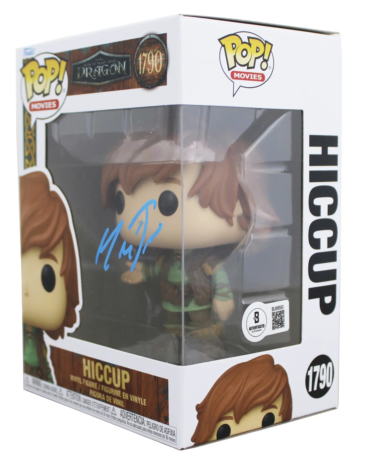 Mason Thames — Mason Thames How to Train Your Dragon Signed Hiccup #1790 Funko Pop Figure BAS, image 2