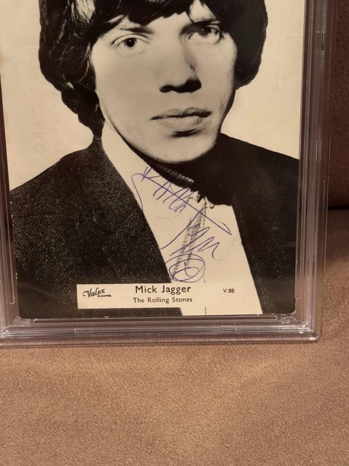 Awesome Mick Jagger Rolling Stones Signed 3-1/2 By 5-1/2 Valex Photo PSA Slabbed, image 2