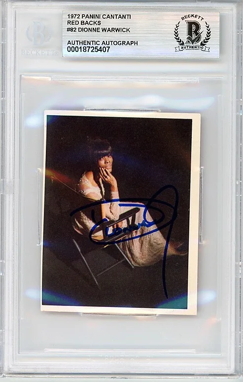 Dionne Warwick — 1972 -DIONNE WARWICK- BECKETT BAS Signed/Autograph/Auto Panini Cantanti RED Card