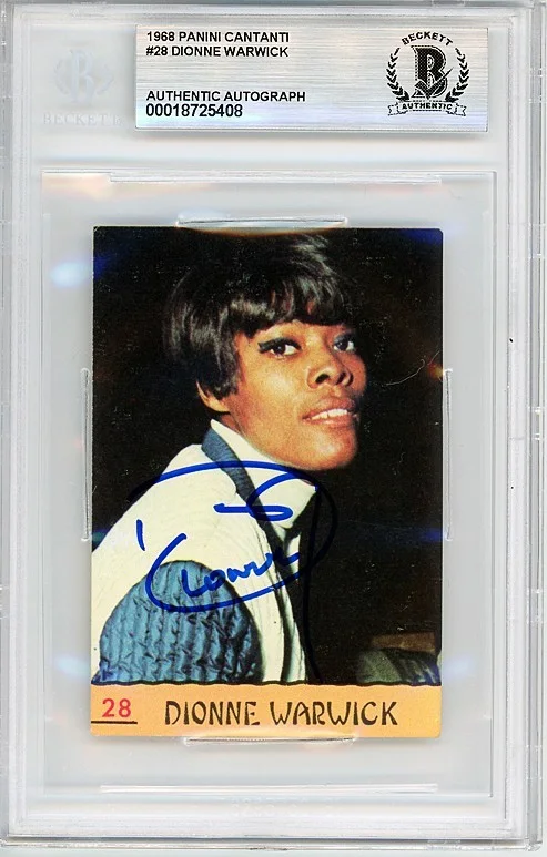Dionne Warwick — 1968 -DIONNE WARWICK- BECKETT BAS Signed/Autograph/Auto Panini Cantanti Card
