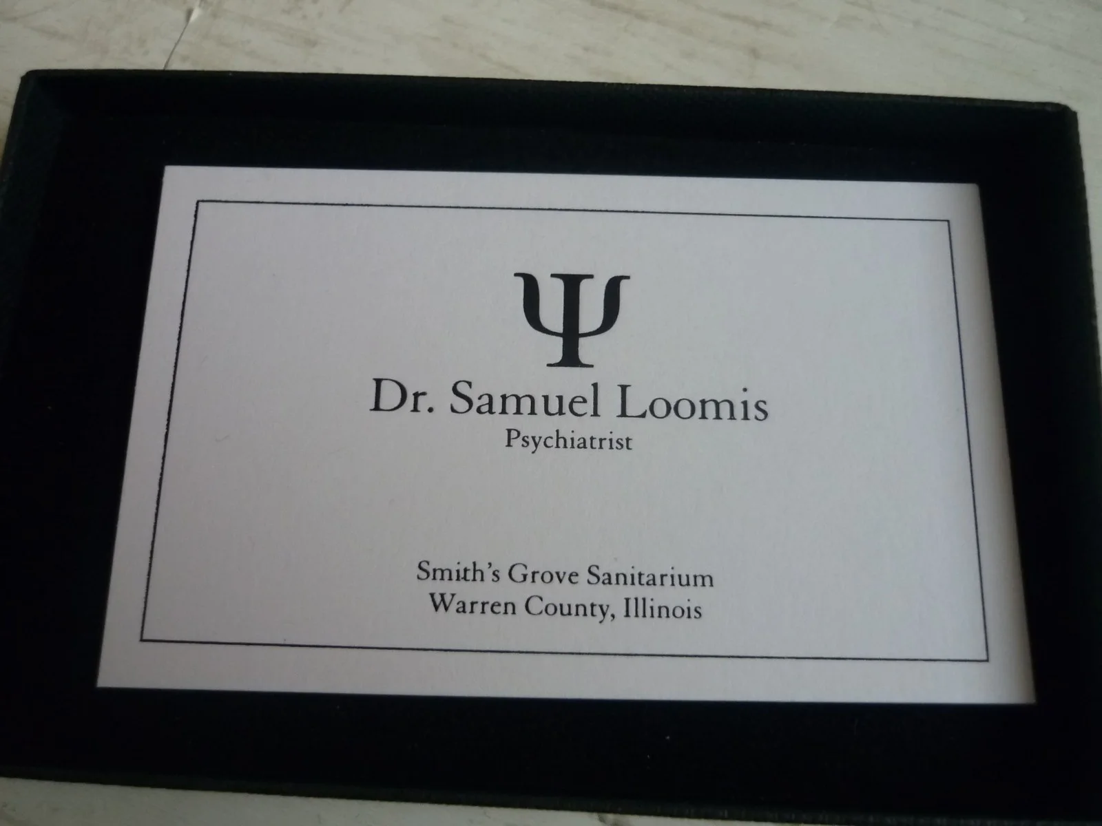 Movie replica boxed business card halloween dr samuel loomis psychiatrist, image 2