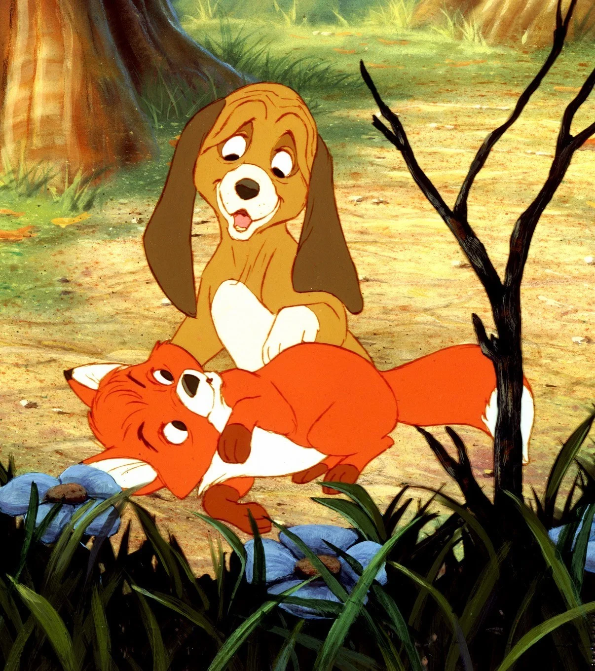 Walt Disney's The Fox & The Hound 1981 Rare Vintage Unmounted 35mm Film Cells, изображение 3