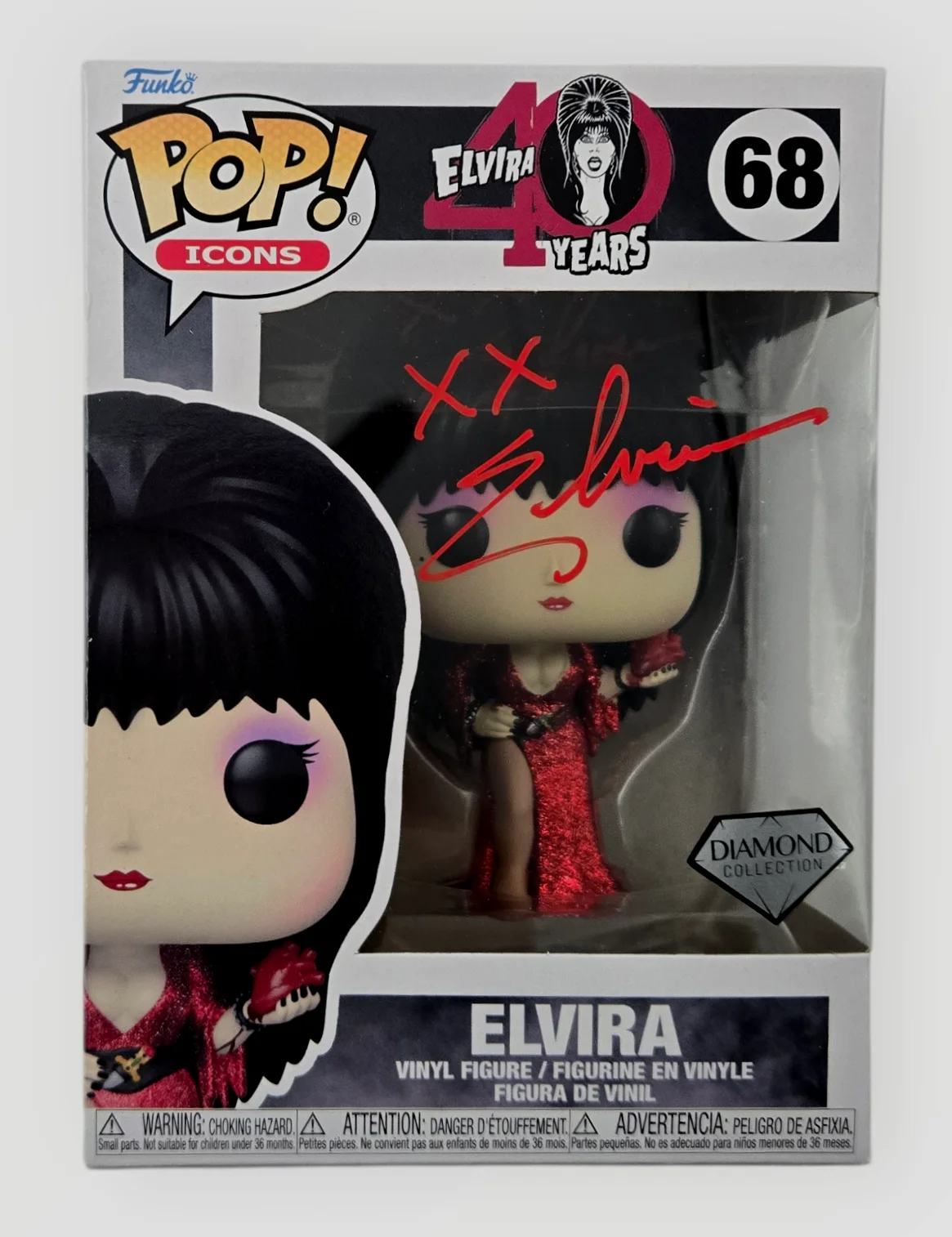 Cassandra Peterson — Elvira Signed Funko Pop Autograph Cassandra Peterson Diamond MOTD JSA COA 816