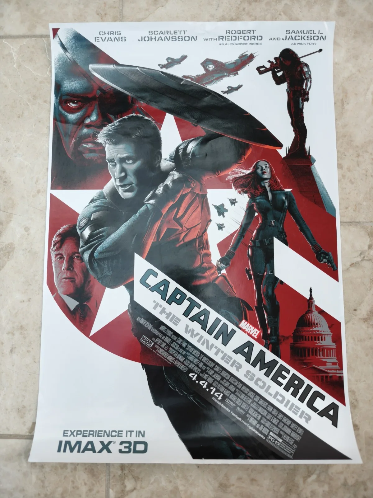 Captain America The Winter Soldier Original IMAX Promo Movie POSTER 13"X19" 2014, изображение 2