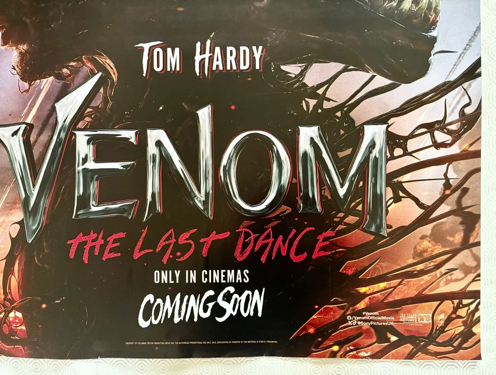 Venom The Last Dance Original Double Sided 2024 Quad Poster Tom Hardy, изображение 3