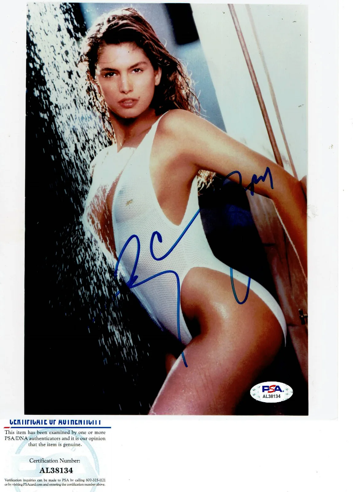Cindy Crawford — Beautiful Model Cindy Crawford autographed 8x10 color photo PSA DNA Certified