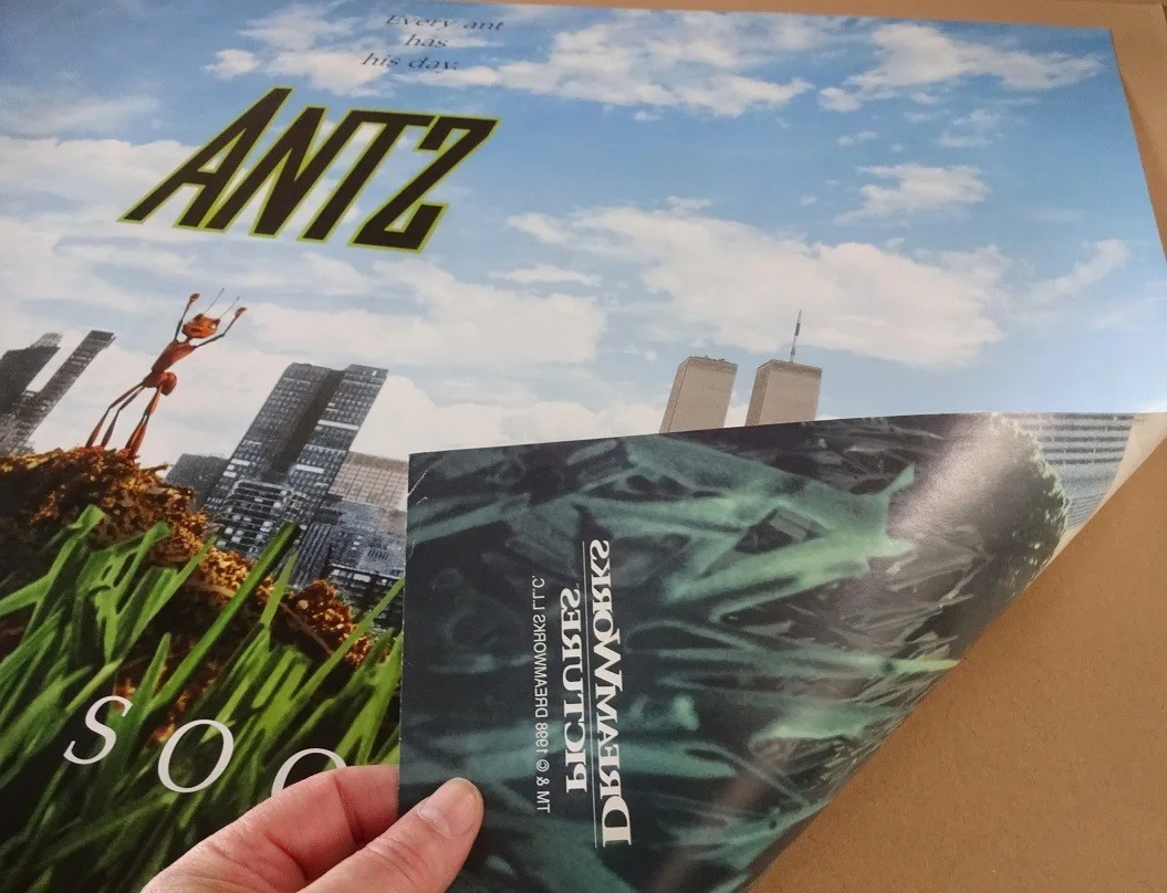 Antz Original 1998 Double Side Quad Movie Poster 40" x 30" Very Rare Woody Allen, изображение 2