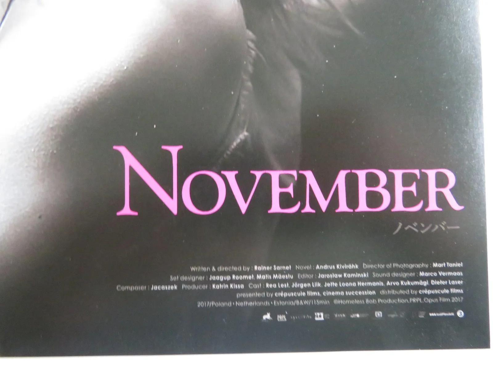 NOVEMBER JAPANESE CHIRASHI (B5) POSTER REA LEST JORGEN LIIK 2017, image 2