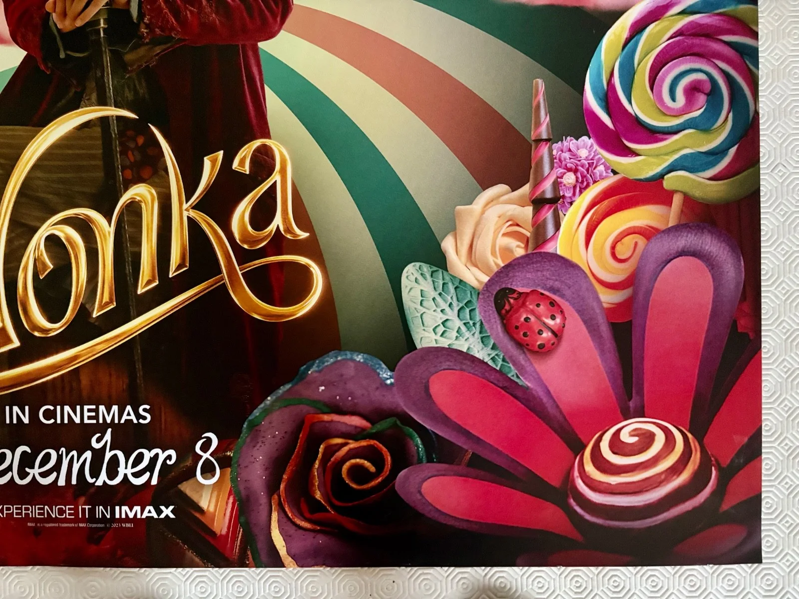 Wonka Original Double Sided 2023 Quad Poster Timothee Chalamet Gustave Die, image 3