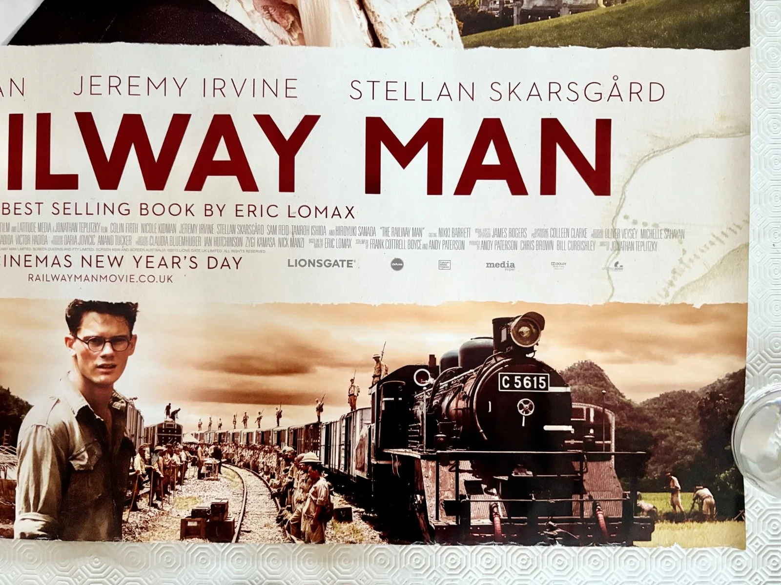 The Railway Man Original Double Sided 2013 Quad Poster Colin Firth Nicole Kidman, image 3