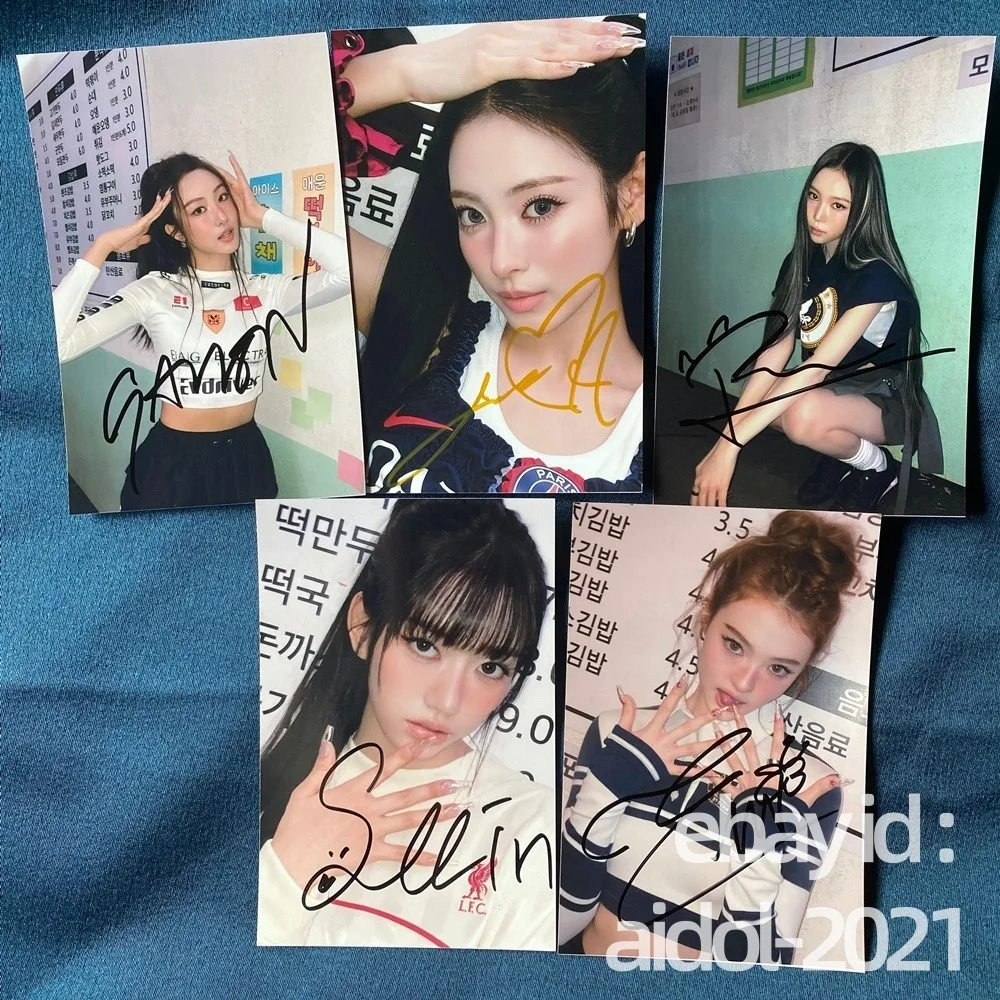 MEOVV SOOIN GAWON ANNA NARIN ELLA GROUP AUTOGRAPHED SIGNED K-POP 4*6 2025, image 2