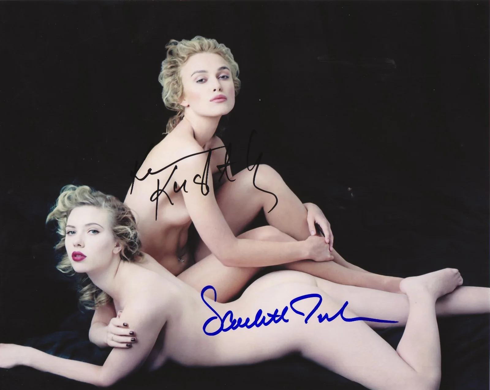 SCARLETT JOHANSSON — SCARLETT JOHANSSON & KEIRA KNIGHTLEY SIGNED PHOTO AUTOGRAPH POSTER REPRINT