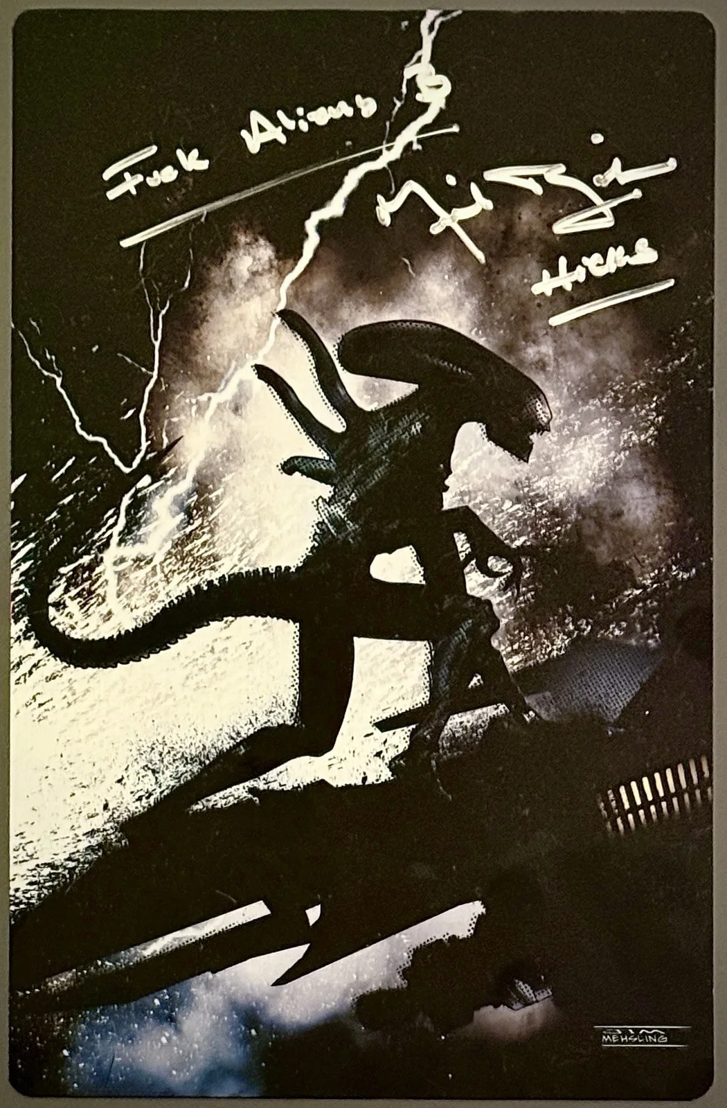 Michael Biehn — Mehsling Metal Art Print: Aliens - Signed Michael Biehn "F** Alien 3" "Hicks" 😂