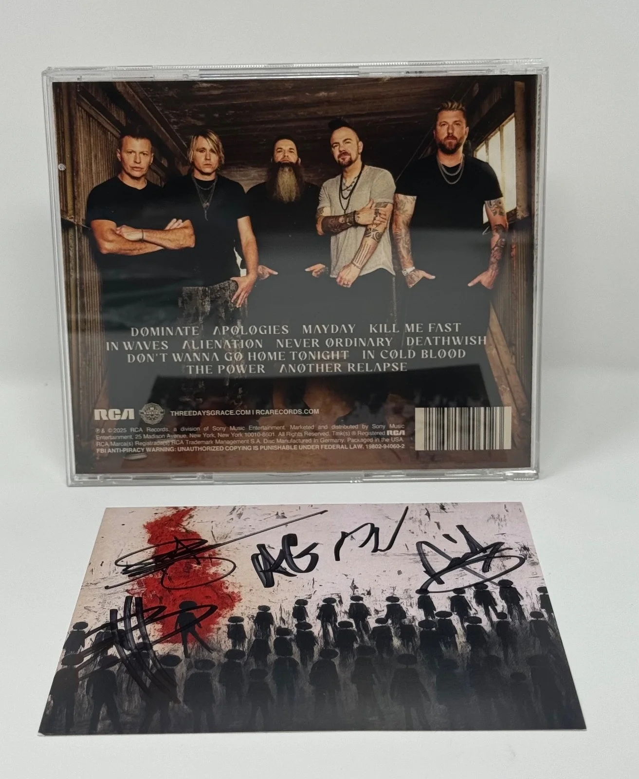 Three Days Grace-SIGNED Alienation CD-Band Signed-SOLD OUT-Sealed-Rare-Autograph, image 3