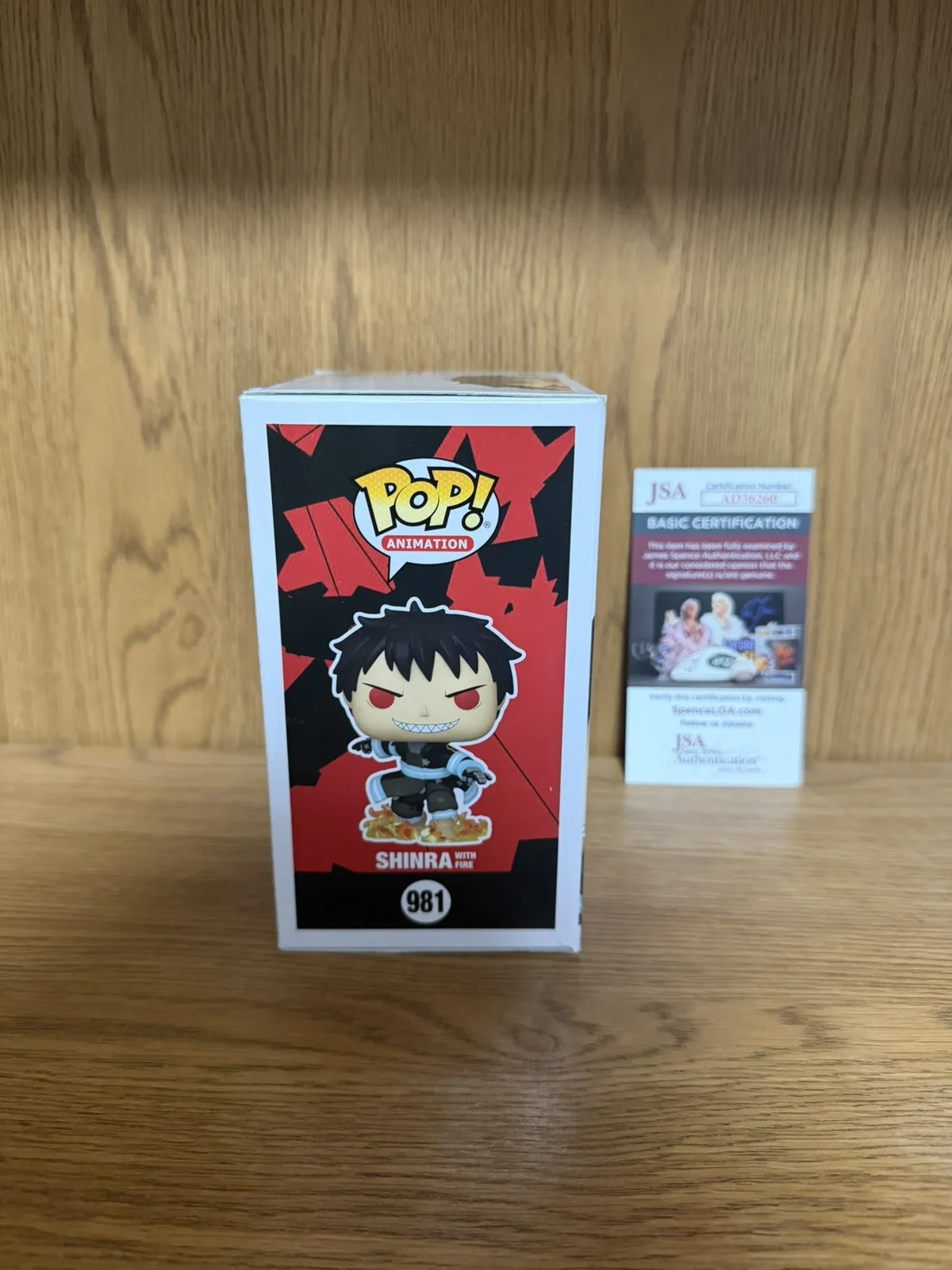 Derrick Snow — Derick Snow Hand Signed Autographed Funko Pop Fire Force Shinra 981 Figure JSA, image 2