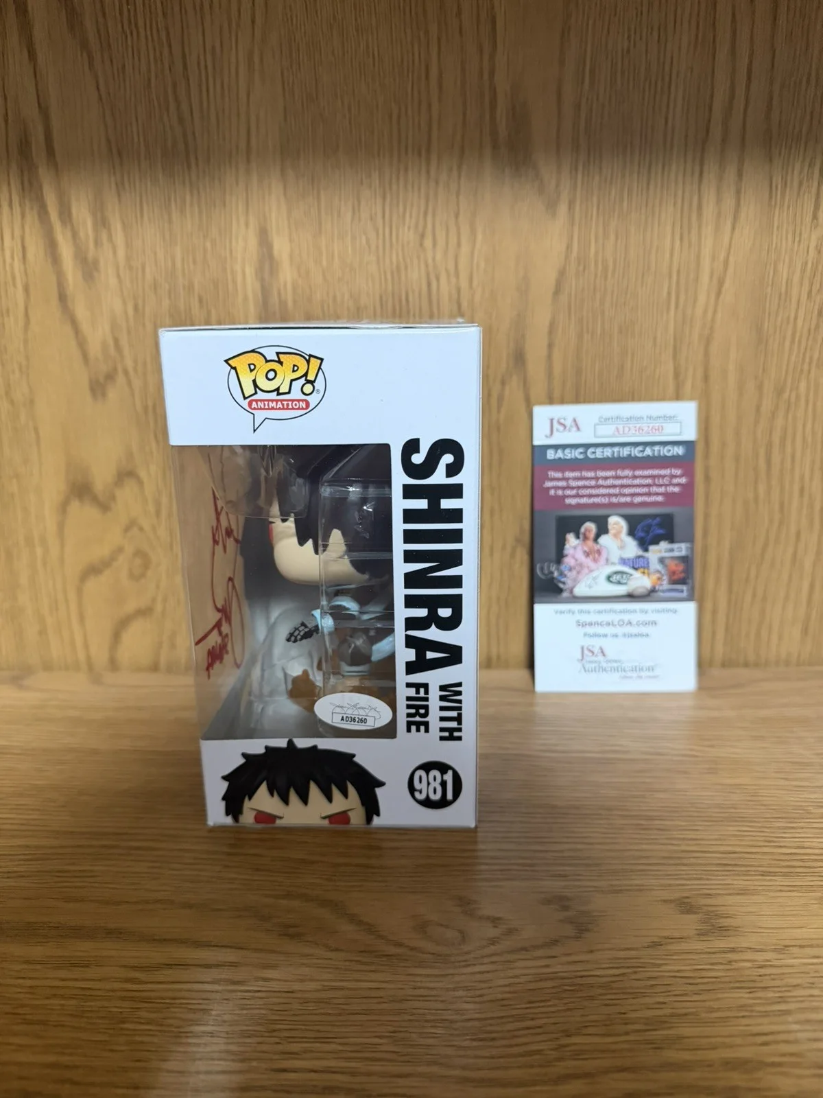 Derrick Snow — Derick Snow Hand Signed Autographed Funko Pop Fire Force Shinra 981 Figure JSA, image 3