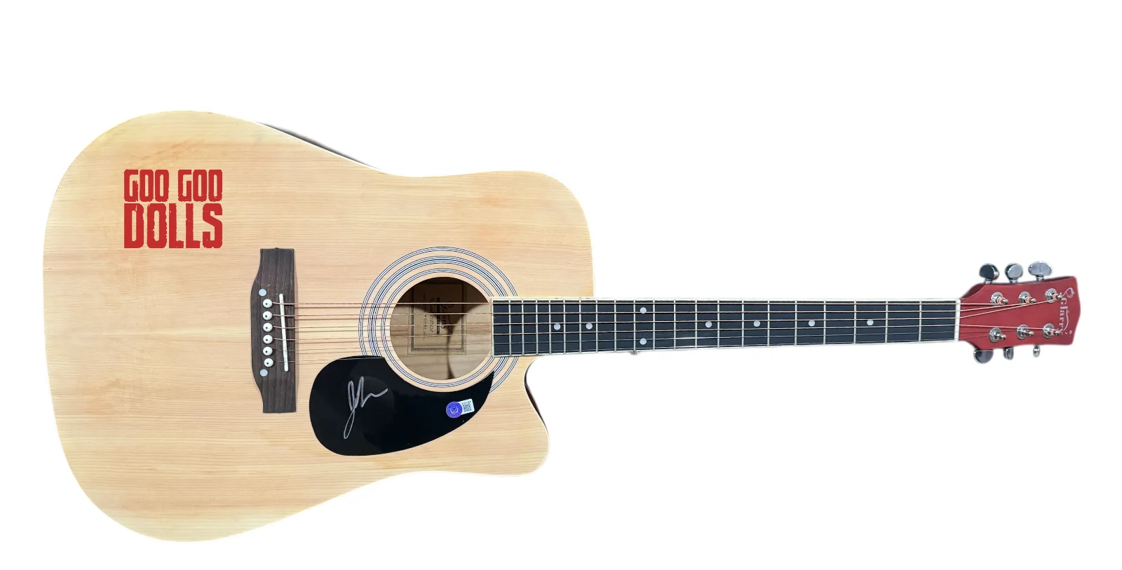 John Rzeznik Goo Goo Dolls Signed Acoustic Guitar Full Size Johnny Beckett COA, изображение 5