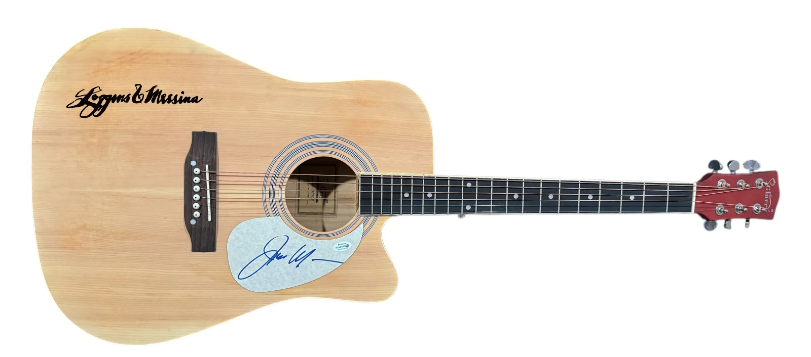 Jim Messina Loggins and Messina Signed Autograph Acoustic Guitar Full Size ACOA, image 2