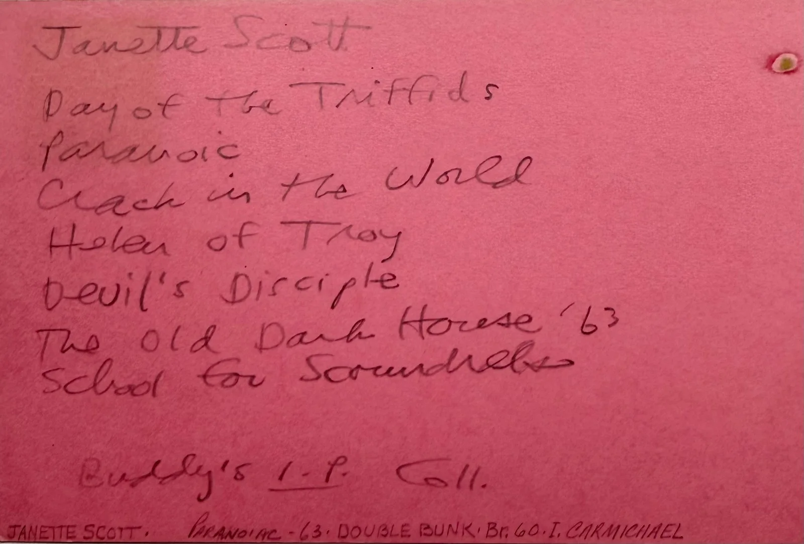 Janette Scott — JANETTE SCOT Signed Autographed 4x6 INDEX CARD The Day of the Triffids PARANOIAC, изображение 3