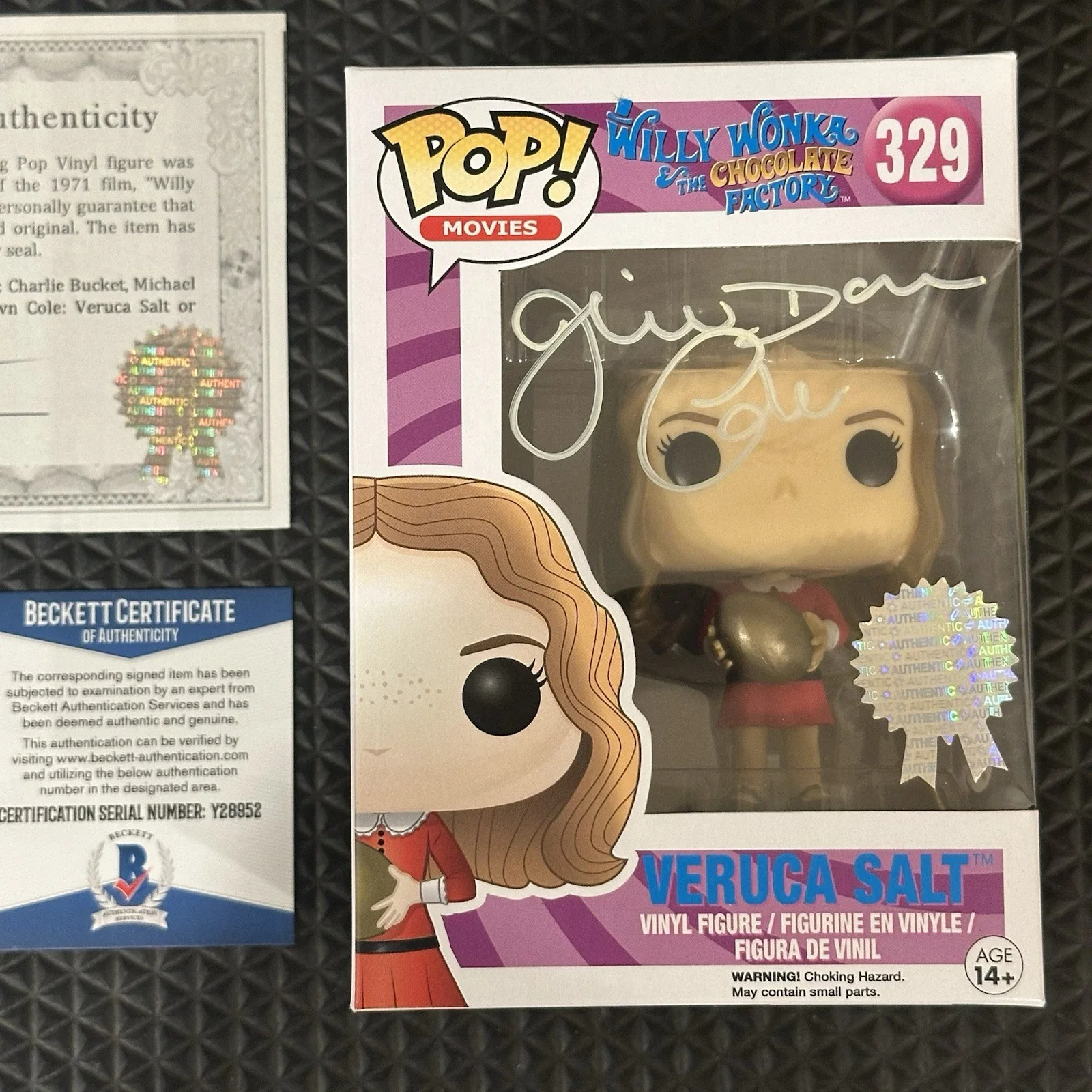 Julie Dawn Cole — Veruca Salt Julie Dawn Cole Funko Pop Signed Autographed BAS COA Willie Wonka
