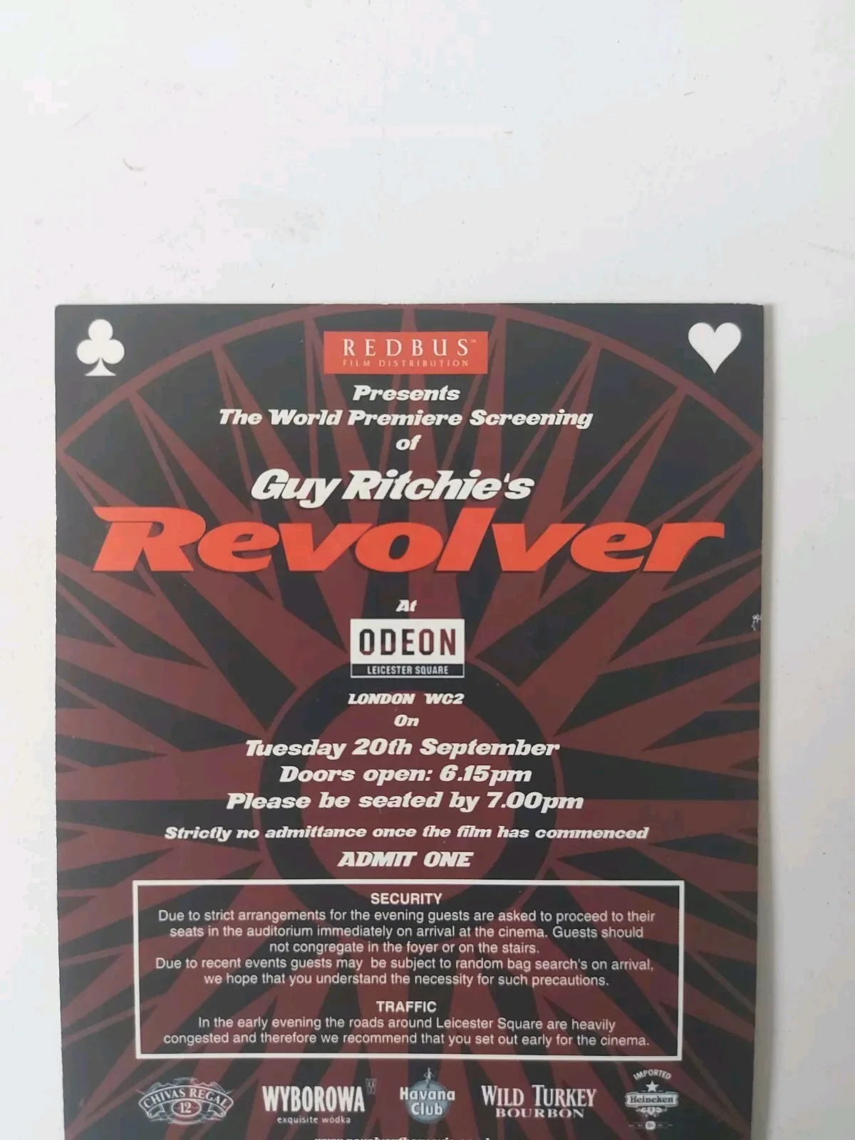 Revolver World Premiere Ticket Guy Ritchie Jason Statham Rare 2005, изображение 5