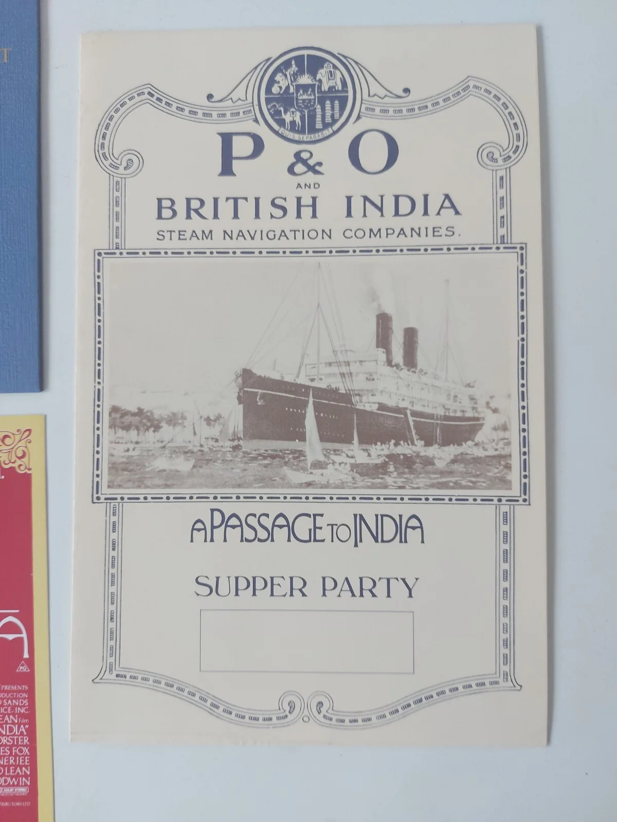 Passage To India 1984 Replica Passport Supper Party Invitation Menu + Ticket etc, изображение 2