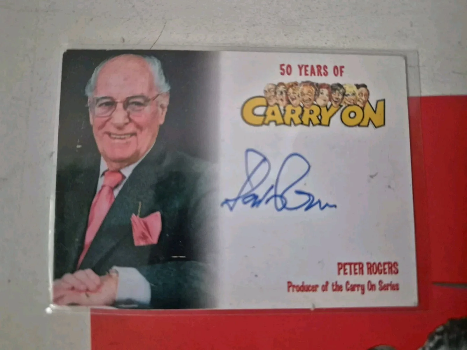 Carry On Matron Promo Synopsis Leaflet & Peter Rogers Autograph Card, image 2