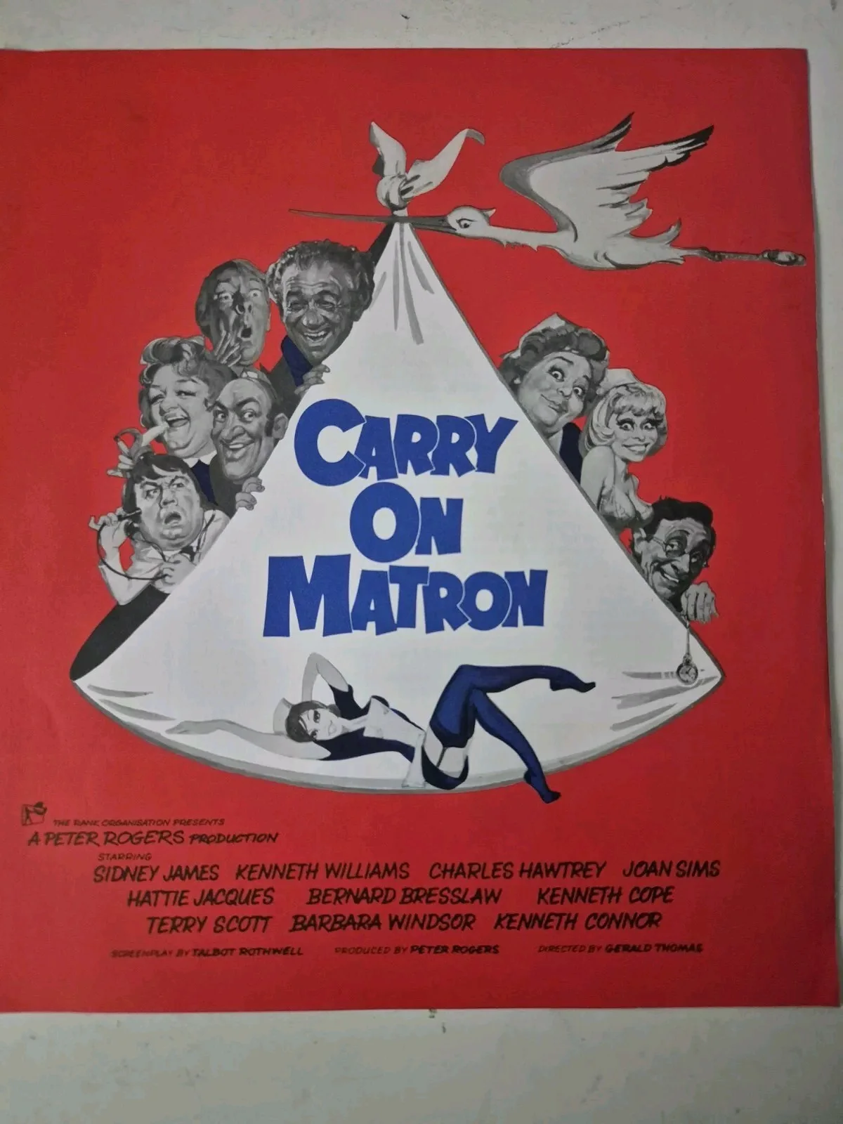 Carry On Matron Promo Synopsis Leaflet & Peter Rogers Autograph Card, image 4