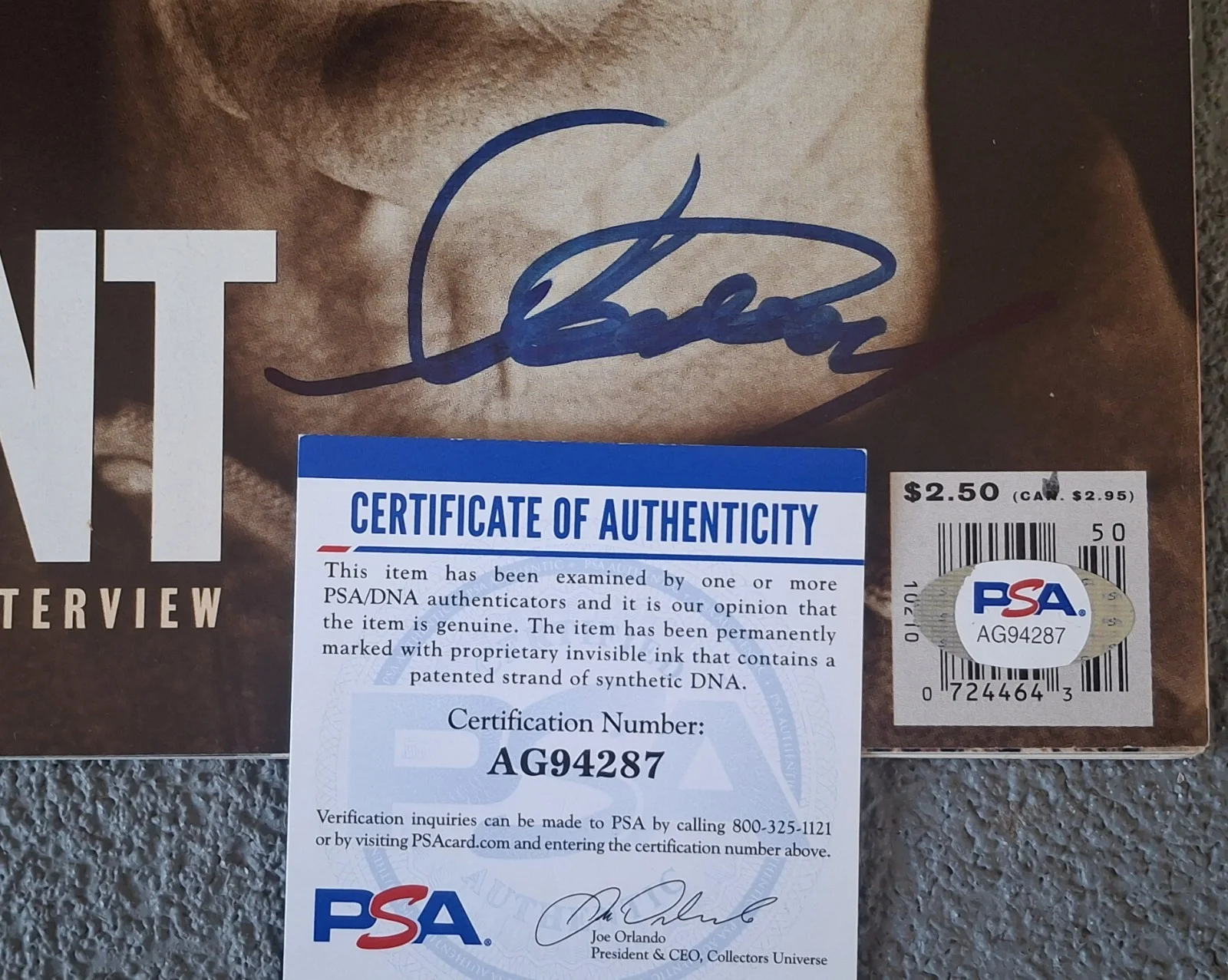 Clint EASTWOOD Signed ENTERTAINMENT WEEKLY PSA/DNA, image 3