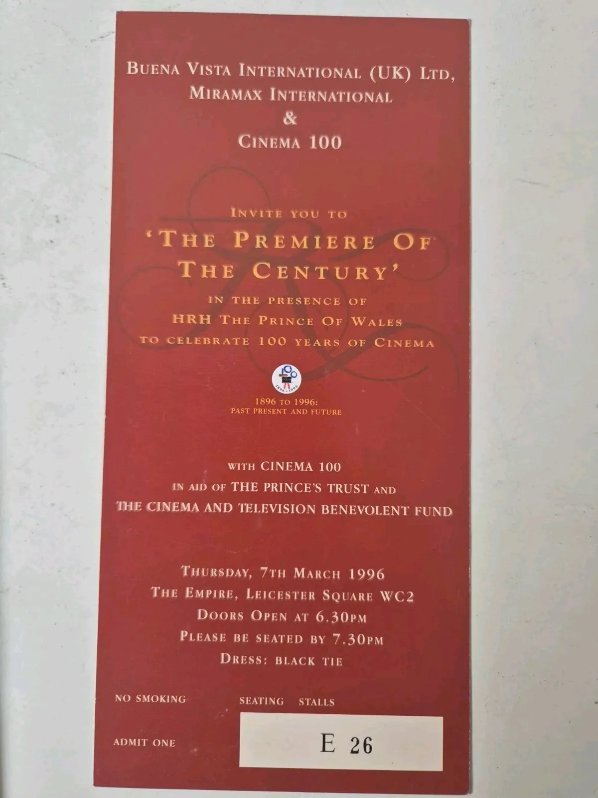 Restoration Movie Premiere Ticket & Brochure Rare 1995 Robert Downey Jr, изображение 4