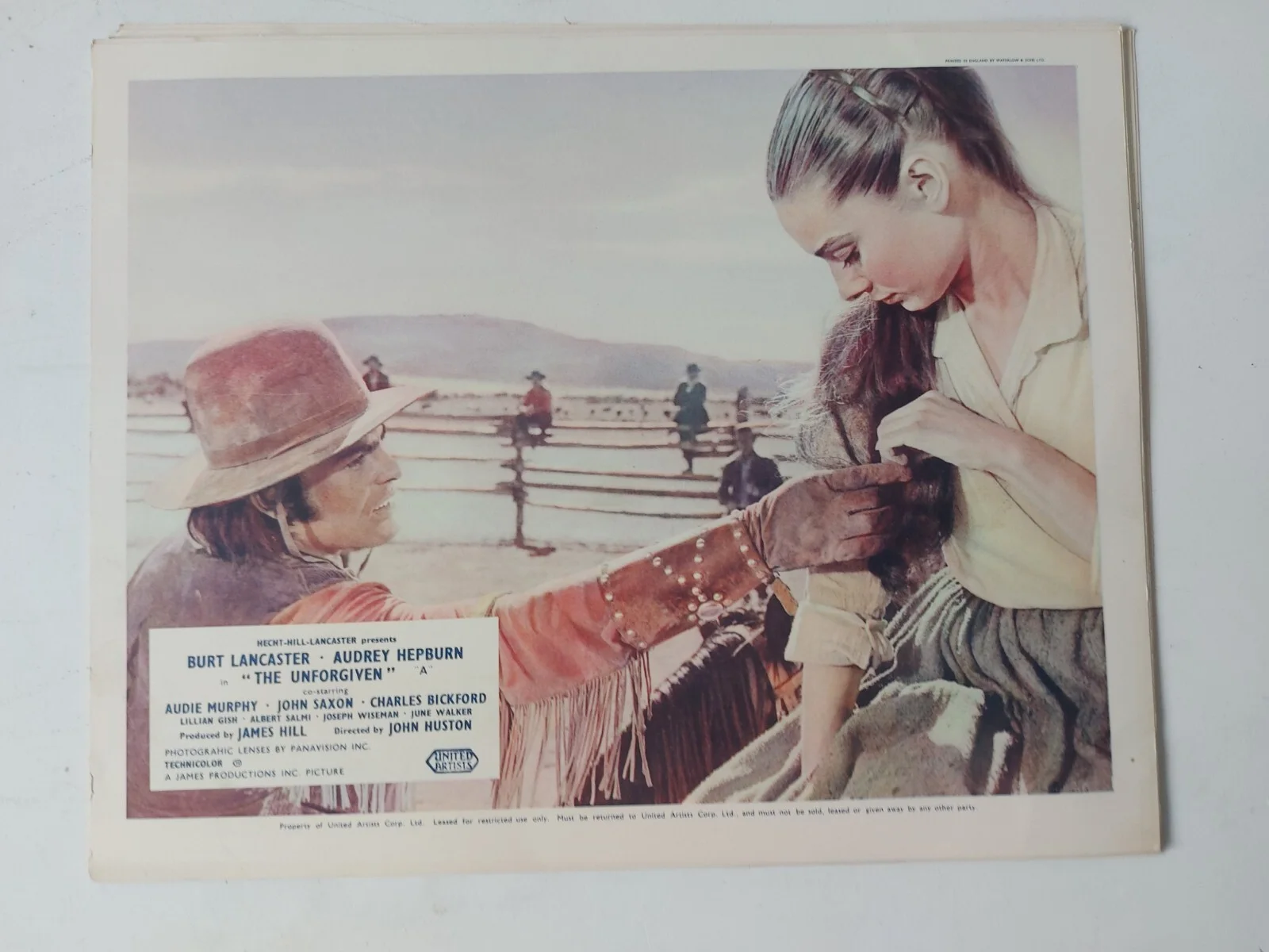 The Unforgiven 1960 Original Lobby Card Set x 8 Hepburn Lancaster Vintage Rare, image 3