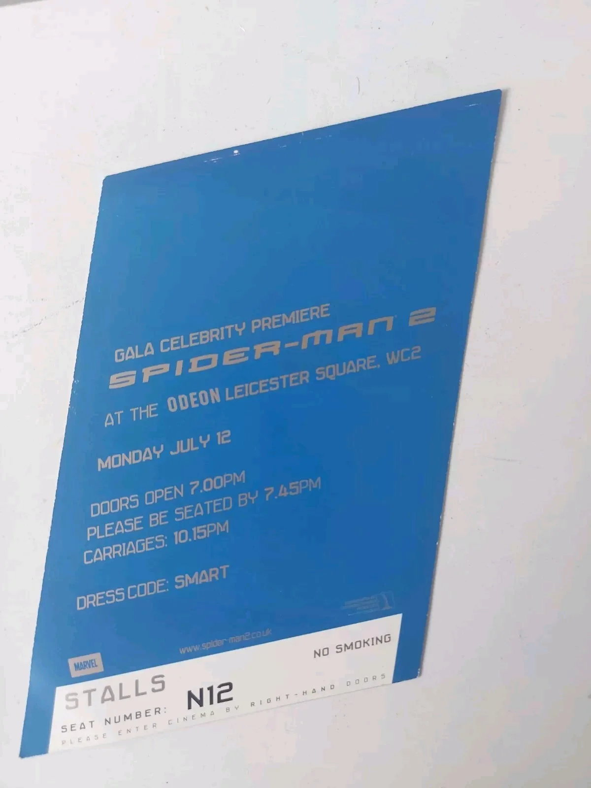 Spiderman 2 Gala Celebrity Premiere & Post Party Ticket Rare 2002, изображение 5