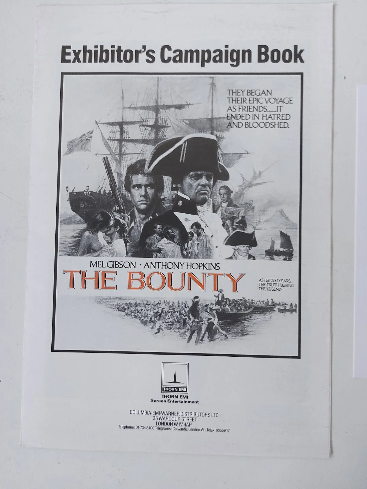 The Bounty 1984 Press Showing Ticket & Exhibitior Brochure UK Anthony Hopkins, изображение 5