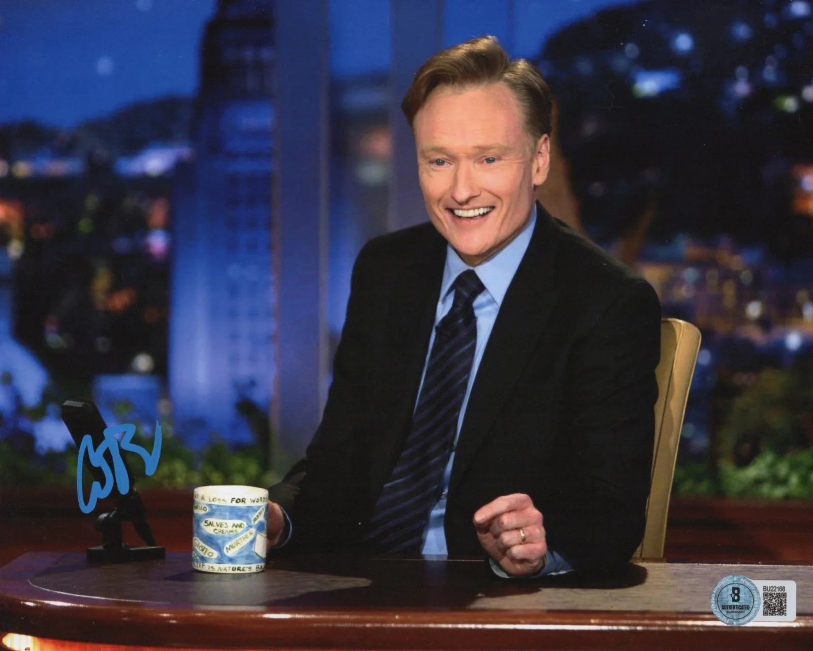 Conan O'Brien — Conan O'Brien Autographed Signed LATE NIGHT Talk Show 8x10 Photo Beckett BAS COA