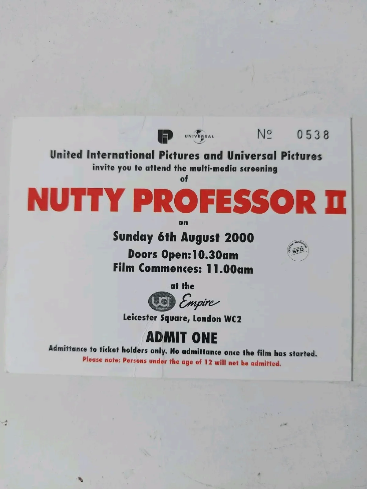 Nutty Professor II: The Klumps Multi Media Screening Ticket Rare Eddie Murphy, image 4