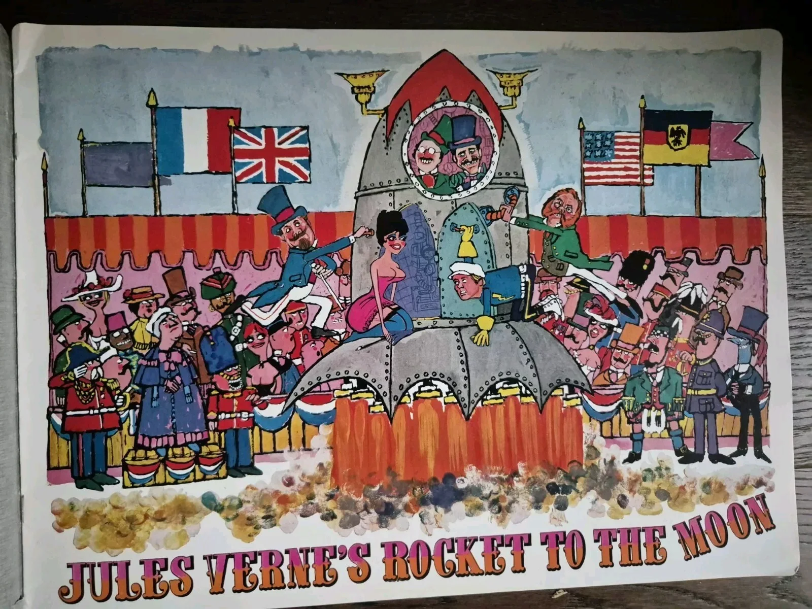 Jules Verne's Rocket to the Moon 1967 Large 16.5" x 12" Exhibitior Brochure Rare, изображение 4