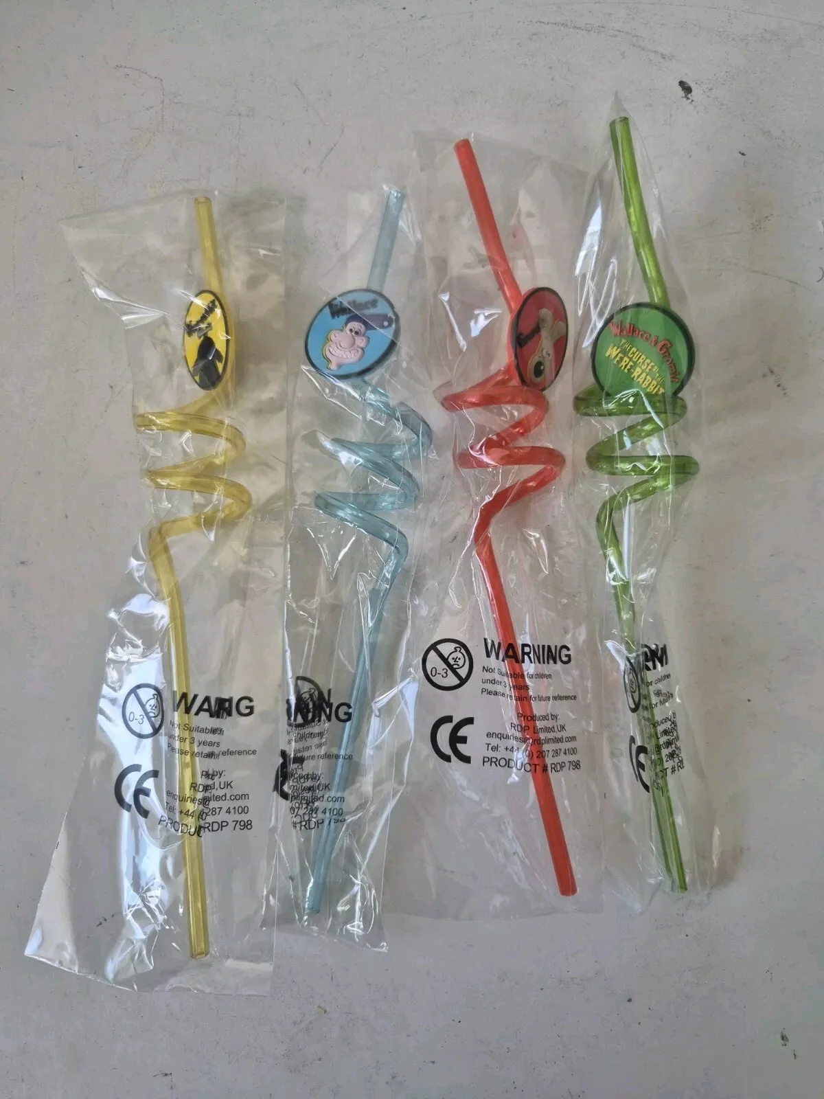 Wallace & Gromit The Curse Of The Were Rabbit 1st Screening Promo Straw Set 2005, изображение 2