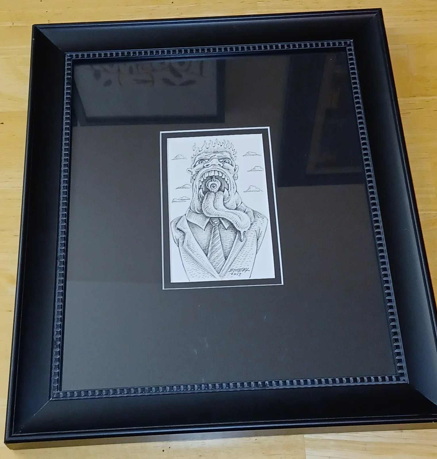 EMEK — EMEK Original Sketch OG Ink Drawing Framed, image 2