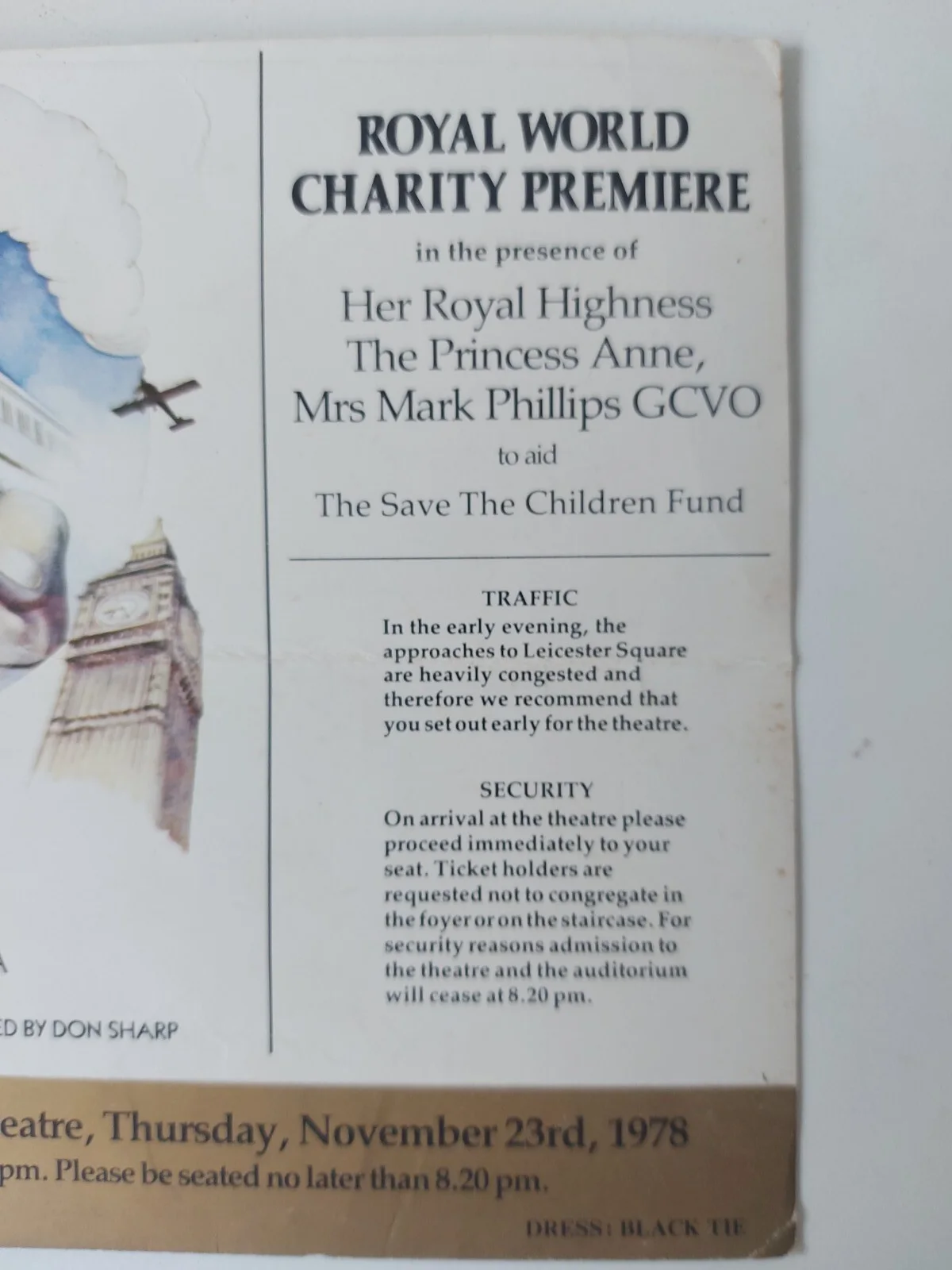The Thirty Nine Steps 1978 Royal World Charity Premiere Ticket Unused Rare, изображение 5
