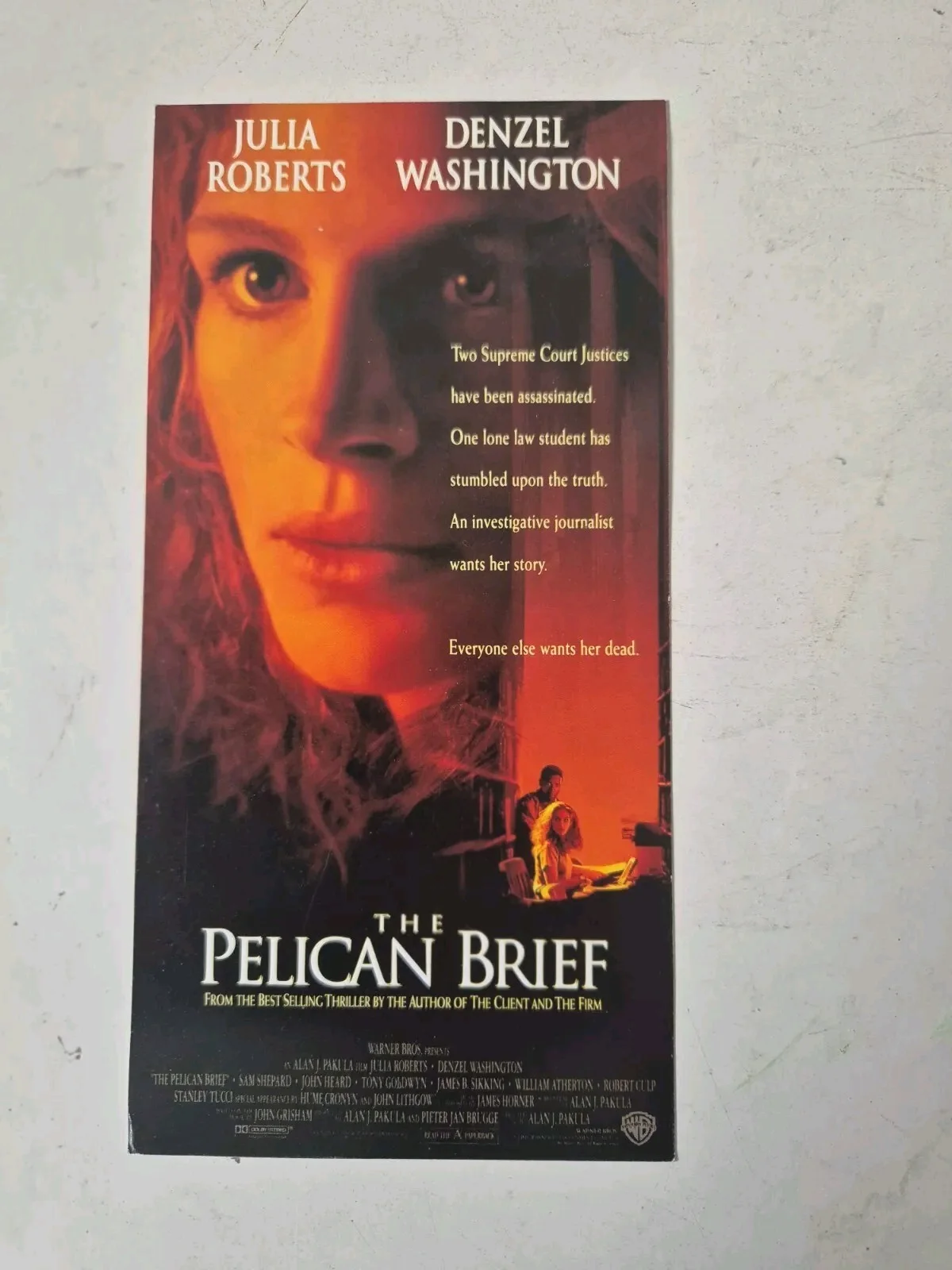 Pelican Brief 1993 Preview Screening Ticket London UK Rare Julia Roberts, image 2