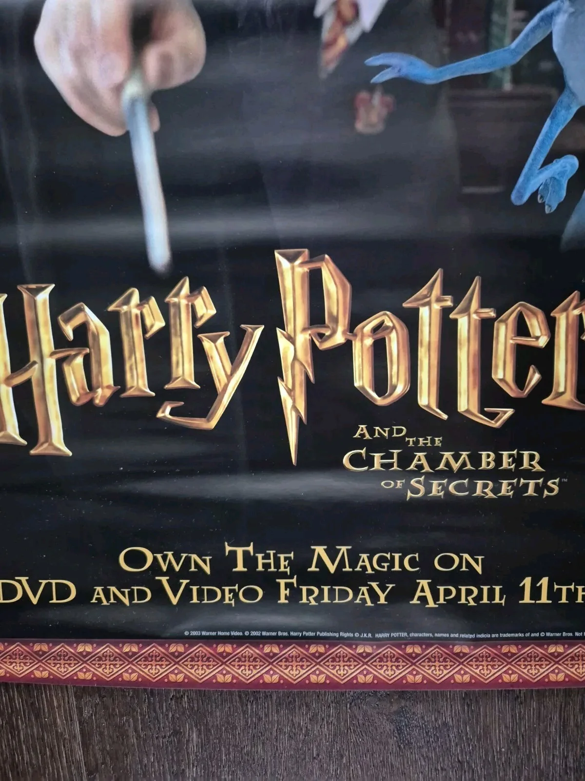 Harry Potter & The Chamber Of Secrets Original Video DVD Poster 26" x 17.5" 2003, изображение 2