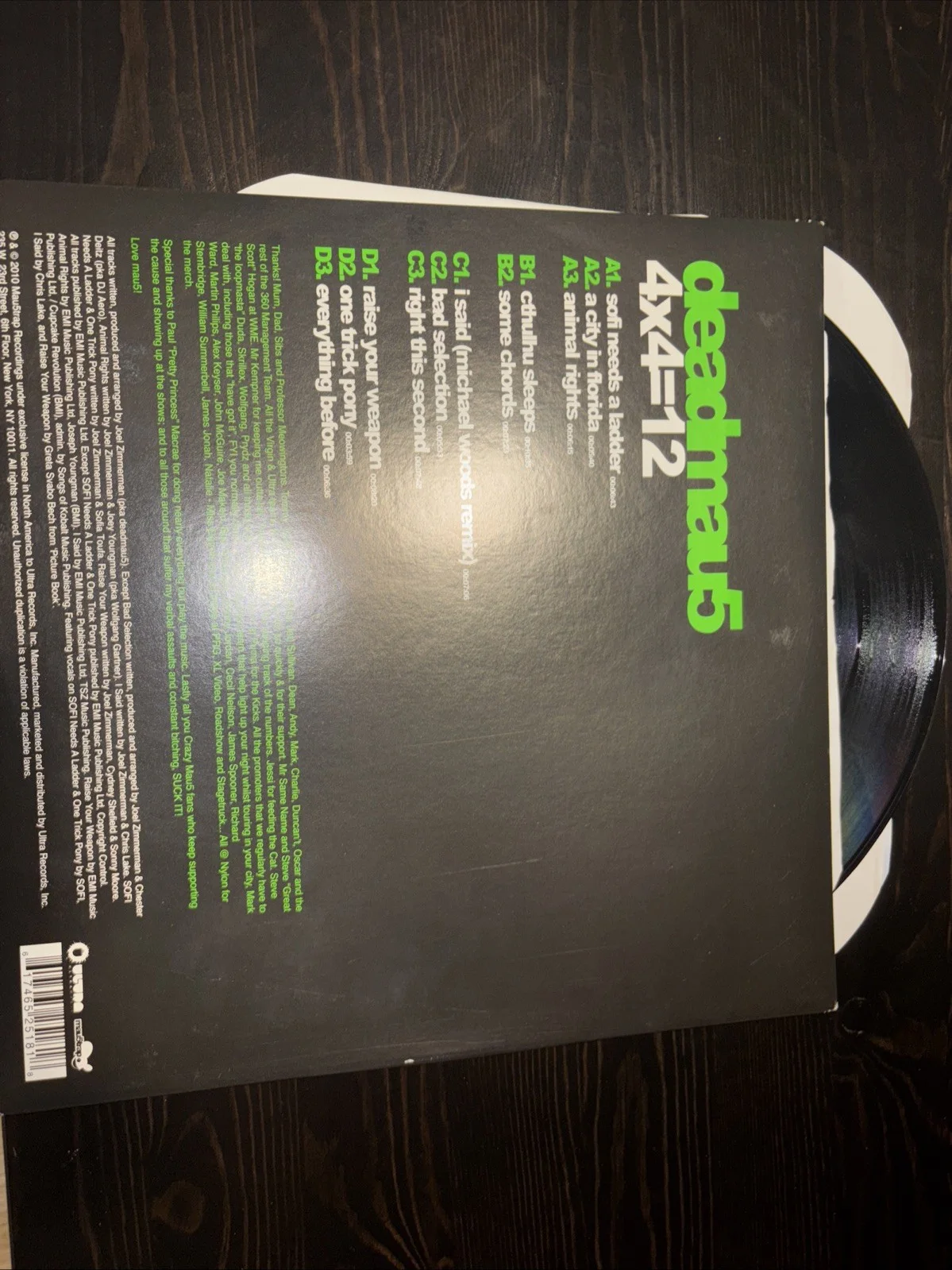 Deadmau5 4x4 Signed Vinyl Autographed Joel Zimmerman, image 3