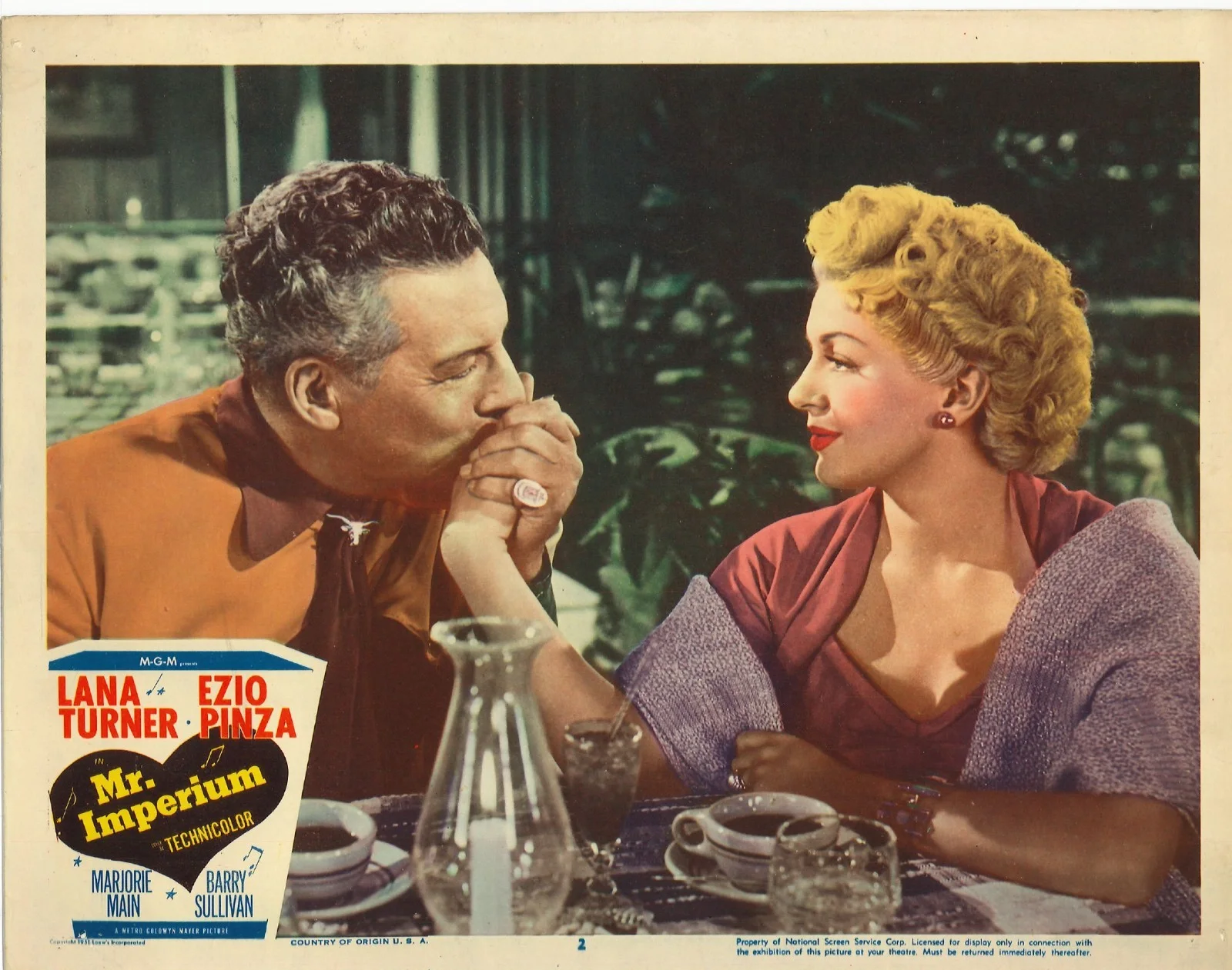 Mr Imperium 3x ORIGINAL US Lobby Cards Lana Turner Ezio Pinza 1951, изображение 3